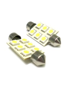 24V Lampada Led Siluro T11 C5W 41mm 6 Smd 5050 Bianco Camion 2