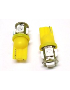 24V Lampada Led T10 W5W 5 Smd Arancione X Freccia Lateraie Camion
