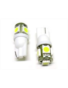 24V Lampada Led T10 W5W 5 Smd Bianco Luci Posizione Camion 2