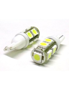 24V Lampada Led T10 W5W 9 Smd Bianco Luci Posizione Camion
