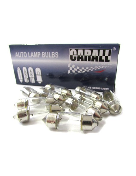 10 Pezzi Lampada Alogena Siluro T11 31mm 12V 5W 11X31 SV8,5-8