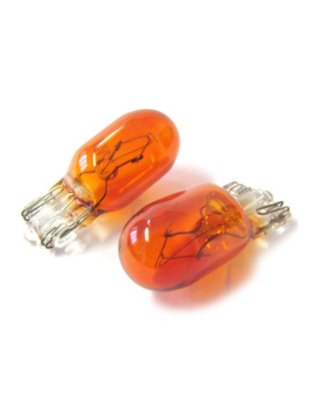 10 Pezzi Lampada Alogena T10 WY5W 24V 5W Amber Arancione Zoccolo Vetro W2,1x9,5d
