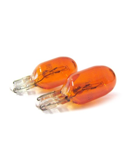 10 Pezzi Lampada Alogena T10 WY5W 24V 5W Amber Arancione Zoccolo Vetro W2,1x9,5d
