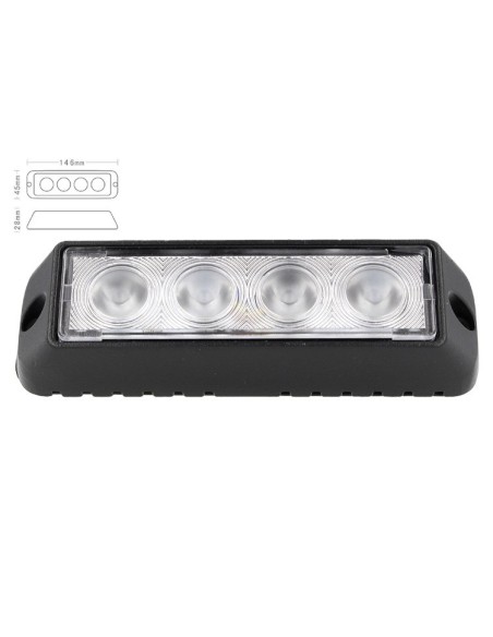 Fanale Luci Diurne A Led DRL Work Light Faro Da Lavoro 12V 24V 12W (4X3W) IP67 Bianco