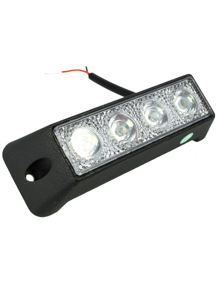 Fanale Luci Diurne A Led DRL Work Light Faro Da Lavoro 12V 24V 12W (4X3W) IP67 Bianco