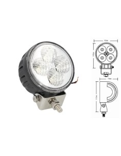 Fanale Rotondo Luci Diurne A Led Work Light Faro Da Lavoro 12V 24V 12W (4X3W) IP67 Bianco
