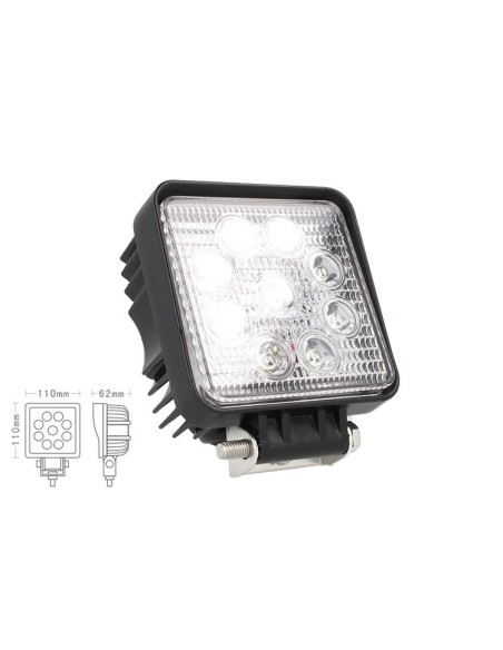 Faro di Profondita Led Quadrato 12V 24V 27W