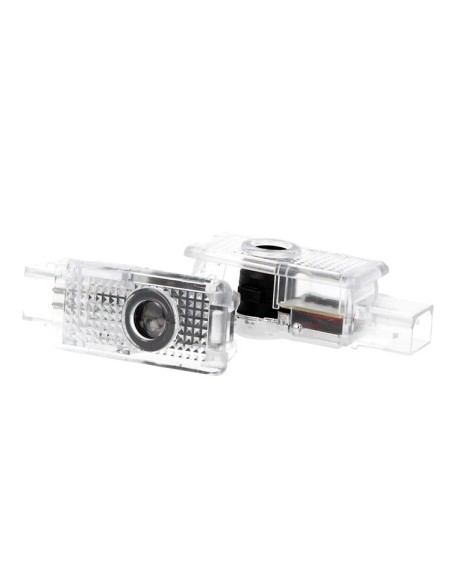 Kit Luci Led Logo Proiettori Auto Portiere Skoda Superb Dopo 2003 Senza Modifica Plug &amp Play