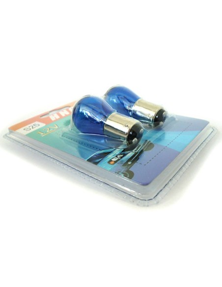 Lampada Alogena P21/5W BAY15D 12V 21/5W Luce Posizione Stop Colore AZZURRA