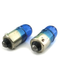 Lampada Alogena T4 T4W BA9S 12V 4W Attacco Diritto Colore Azzurra Blister 2