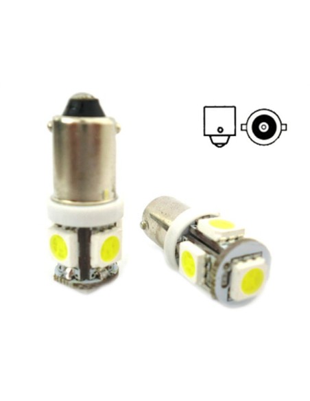 Lampada Led BA9s T4W 5 Smd Piedi Dritti Simmetrico Luci Lettura Abitacolo 12V