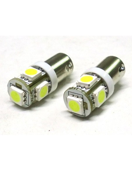 Lampada Led BA9s T4W 5 Smd Piedi Dritti Simmetrico Luci Lettura Abitacolo 12V