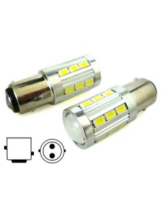 Lampada Led BAY15D 1157 P21/5W 12V 24V 21 Smd 5730 Super Bianco Luminoso Luci Posizione e Stop Auto Camion
