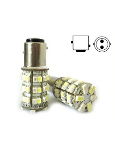 Lampada Led BAY15D 1157 P21/5W 60 Smd Bi Color Bianco Arancione Luce Freccia