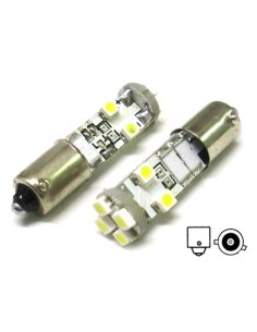 Lampada Led Canbus BAX9S H6W 8 Smd No Errore Piedi Storti 12V Luci Posizione Con Resistenza