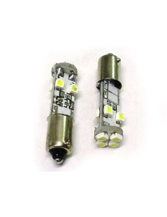 Lampada Led Canbus BAX9S H6W 8 Smd No Errore Piedi Storti 12V Luci Posizione Con Resistenza 2