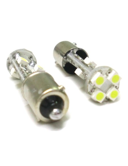 Lampada Led Canbus BAX9S H6W 8 Smd No Errore Piedi Storti 12V Luci Posizione Con Resistenza