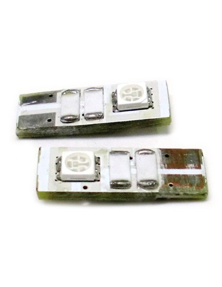 Lampada Led Canbus T10 W5W 2 Smd Blue No Errore Check Luci 12V Con Resistenza