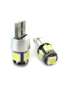 Lampada Led Canbus T10 W5W Luci di Posizione 12V 5 Smd Bianco No Errore New Con Resistenza