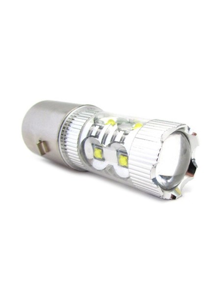 Lampada Led H6 B35 BA20D Biluce 50W 12V 10 Smd Cree 5W Per Moto Scooter Molto Luminoso
