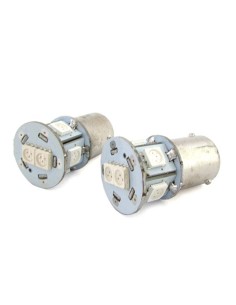 Lampada Led RY5W RY10W BAU15S 12V Arancione Giallo Per Luci Frecce Moto Scooter Piedi Storti 7 Smd 5050 2