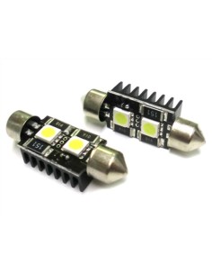 Lampada Led Siluro Canbus No Errore T11 C5W 39mm 2 SMD 5050 12V Luci Targa Con Resistenza