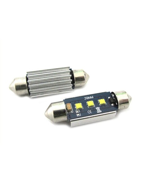 Lampada Led Siluro Canbus Pro 41mm 3 Smd Cree 3W No Errore 12V No Polarita Super Luminoso