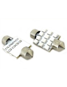 Lampada Led Siluro T11 C5W 37mm 12 Smd Colore Blue 12V Luci Targa e Lettura