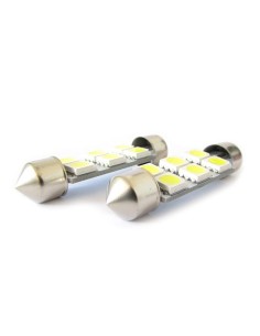 Lampada Led Siluro T11 C5W 41mm 6 Smd 5050 Bianco Ghiaccio 12V Luci Targa 2