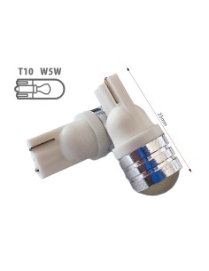 Lampada Led T10 W5W 1 COB da 1W Bianco Luci Posizione 12V 2