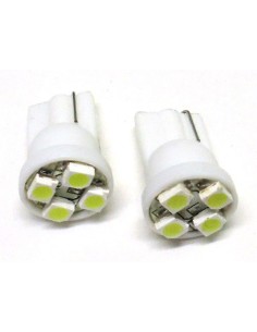 Lampada Led T10 W5W 4 Smd Bianco Luci di Posizione 12V 2