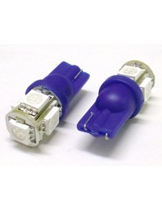Lampada Led T10 W5W 5 Smd 5050 Blue Luci Posizione 12V