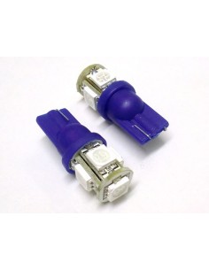 Lampada Led T10 W5W 5 Smd 5050 Blue Luci Posizione 12V 2