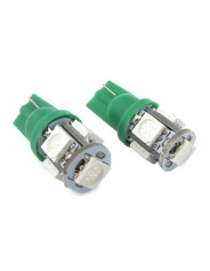 Lampada Led T10 W5W 5 Smd 5050 Colore Verde Luci Di Posizione 12V 2