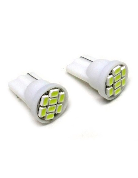 Lampada Led T10 W5W 8 Smd Frontale Bianco Luci di Posizione 12V