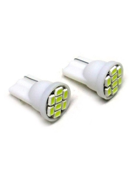 Lampada Led T10 W5W 8 Smd Frontale Bianco Luci di Posizione 12V