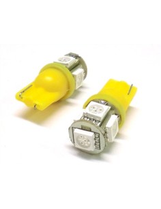 Lampada Led T10 WY5W 5 Smd 5050 Arancione Frecce Laterale 12V