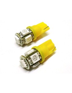 Lampada Led T10 WY5W 5 Smd 5050 Arancione Frecce Laterale 12V 2