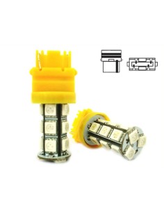 Lampada Led T25 3156 P27W 18 Smd 5050 Arancione 12V Auto W2.5x16d
