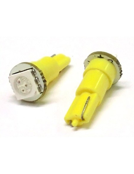 Lampada Led T5 W1,2W 1 Smd Arancione Giallo Luci Cruscotto 12V