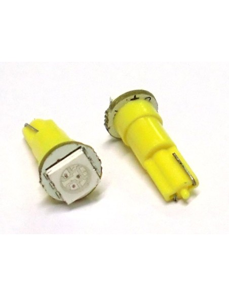 Lampada Led T5 W1,2W 1 Smd Arancione Giallo Luci Cruscotto 12V