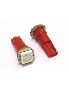 Lampada Led T5 W1,2W 1 Smd Rosso Luci Cruscotto 12V 2
