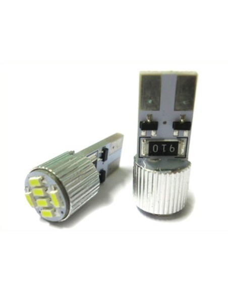 Lampadina Led Canbus T10 W5W 6 SMD 3104 Frontale No Errore Computer Di Bordo