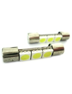 Lampadina Led Micro Siluro 12V T11 28mm 3 Smd 5050 Bianco Per Luci Di Cortesia Nel Parasole 2