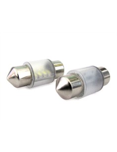 Lampadina Led Micro Siluro T11 28mm 12V 1W Bianco Freddo Per Luci Di Cortesia Nel Parasole 8 Smd 3014