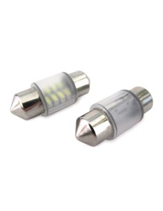 Lampadina Led Micro Siluro T11 28mm 12V 1W Bianco Freddo Per Luci Di Cortesia Nel Parasole 8 Smd 3014 2