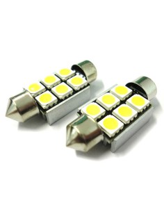 Lampadina Led Siluro Canbus T11 C5W 36mm 6 SMD 5050 12V Luci Targa Con Dissipatore 2