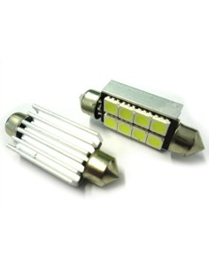 Lampadina Led Siluro Canbus T11 C5W 42mm 8 SMD 5050 12V Luci Targa Con Dissipatore