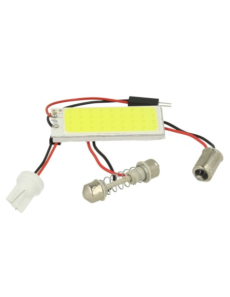 Pannello Lampada Led COB 36 Chip 12V 7,2W 52X22mm Siluro T11 Regolabile T10 W5W BA9S T4W