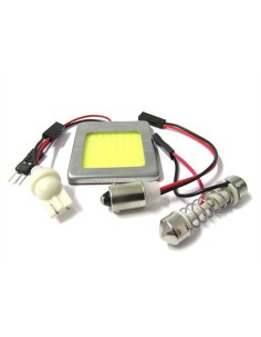 Pannello Lampada Led COB 48 Chip 12V 9,6W 42X37mm Siluro T11 Regolabile T10 W5W BA9S T4W